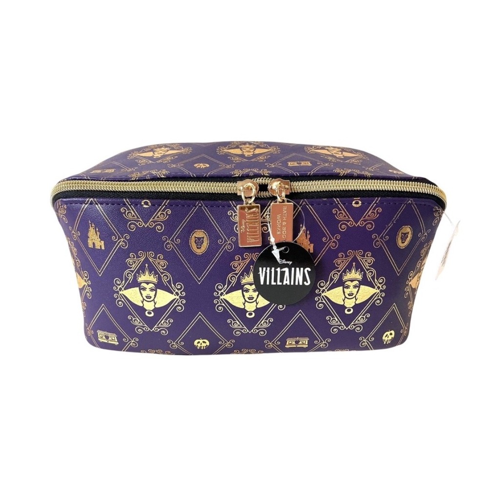 Disney‎ Villains Purple Gold Castle Evil Queen Cosmetic Makeup Bag Pouch